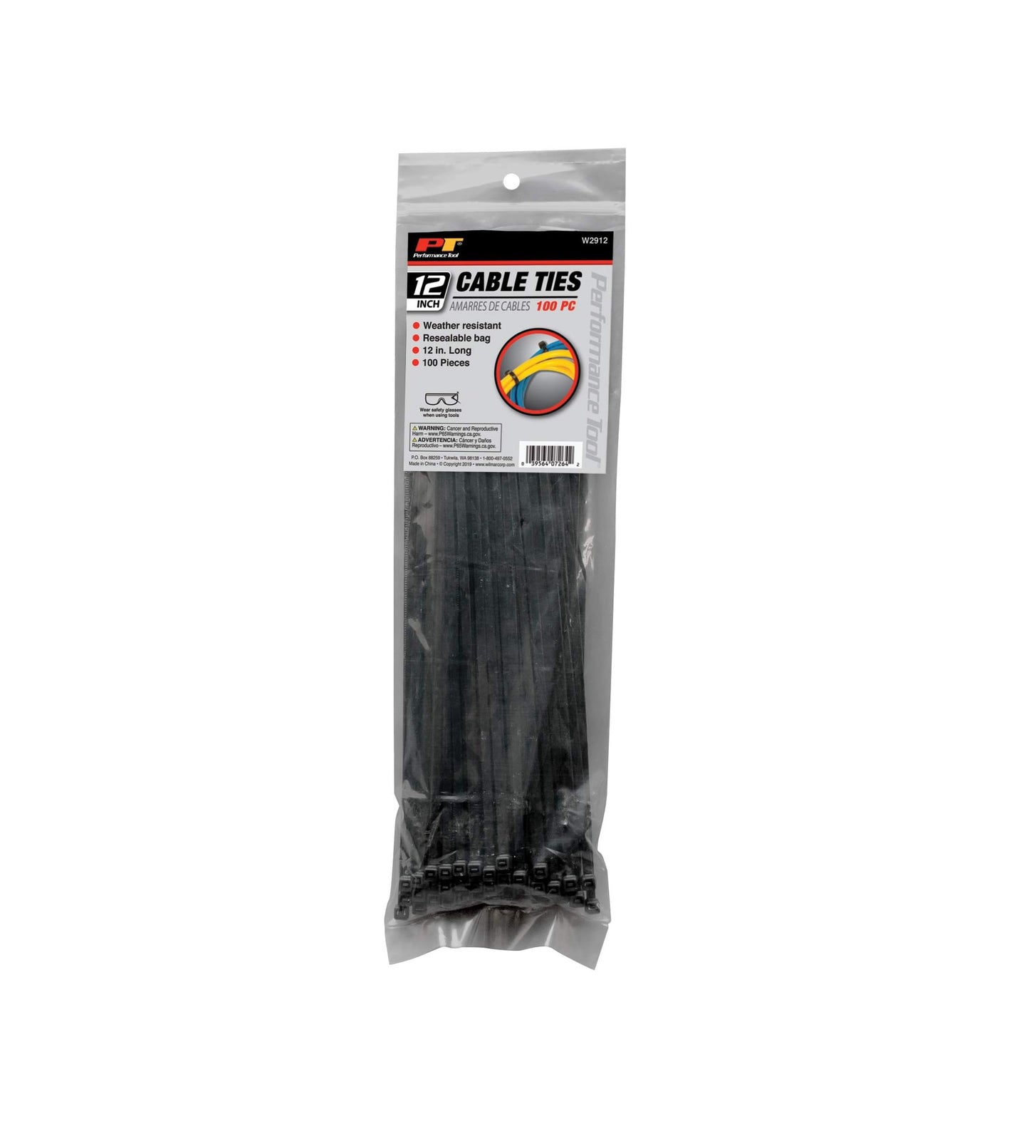 Performance Tool | Black Cable Ties 100pc - 300mm (12")