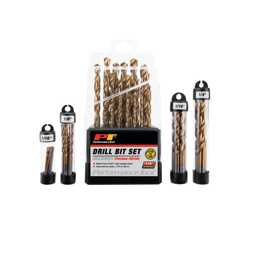 Performance Tool | 63-Piece Titanium Drill Bit Set