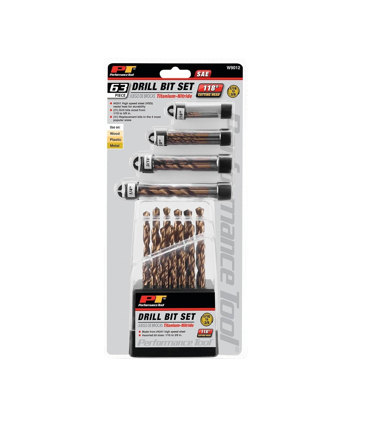 Performance Tool | 63-Piece Titanium Drill Bit Set