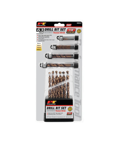 Performance Tool | 63-Piece Titanium Drill Bit Set