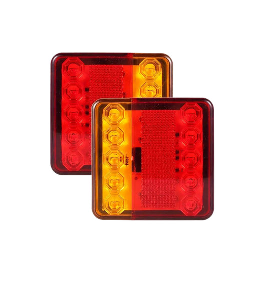 JMH | 12/24V LED Trailer Lights - Square (Pair)