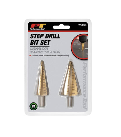 Performance Tool | 2 Piece Step Drill Bit Set